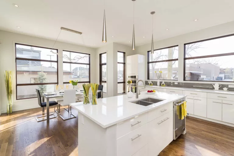 Interior remodeled kitchen with modern decoration